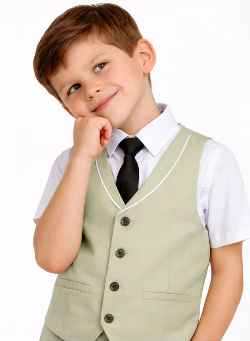 Victor And Jane  Neutral Waistcoat, Shirt, Trousers & Tie Set for Men | Best Price UAE